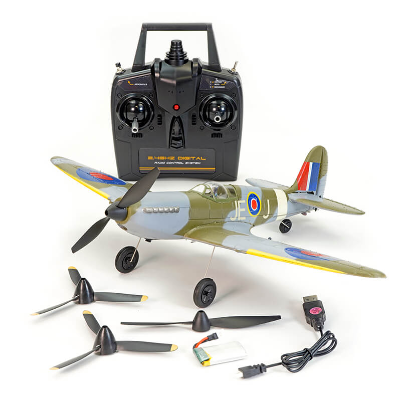 Volantex Spitfire 4ch Blue 400mm Brushed With Gyro Epp Rtf