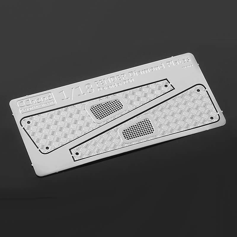 Rc4wd Metal Front Side Hood Diamond Plates For 1/18 Gelande D90