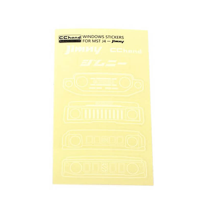 Rc4wd Grille Option Window Decal Sheet For Mst 4wd Off-road Car Kit W/ J4 Jimny Body (white)