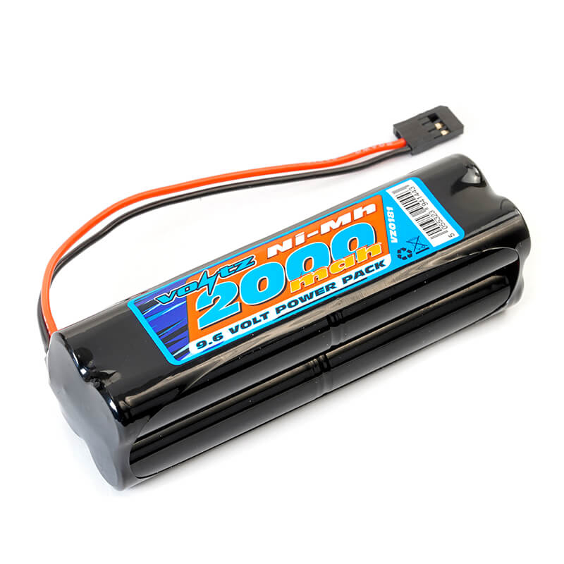 Voltz Tx 9.6v 2000mah Nimh Square Battery Pack W/futaba Connector