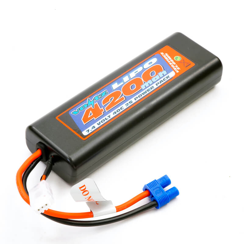 Voltz 4200mah Round/oval Case 2s 40c 7.4v Lipo Stick Pack - Ec3