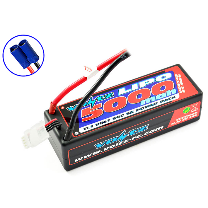 Voltz 5000mah Hard Case 11.1v 50c Lipo Stick Pack Ec5