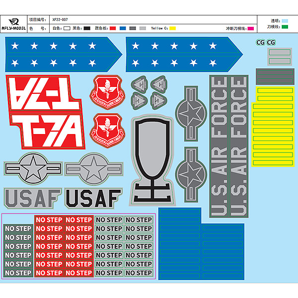 Xfly 80mm T-7a Red Hawk Decal Sheet
