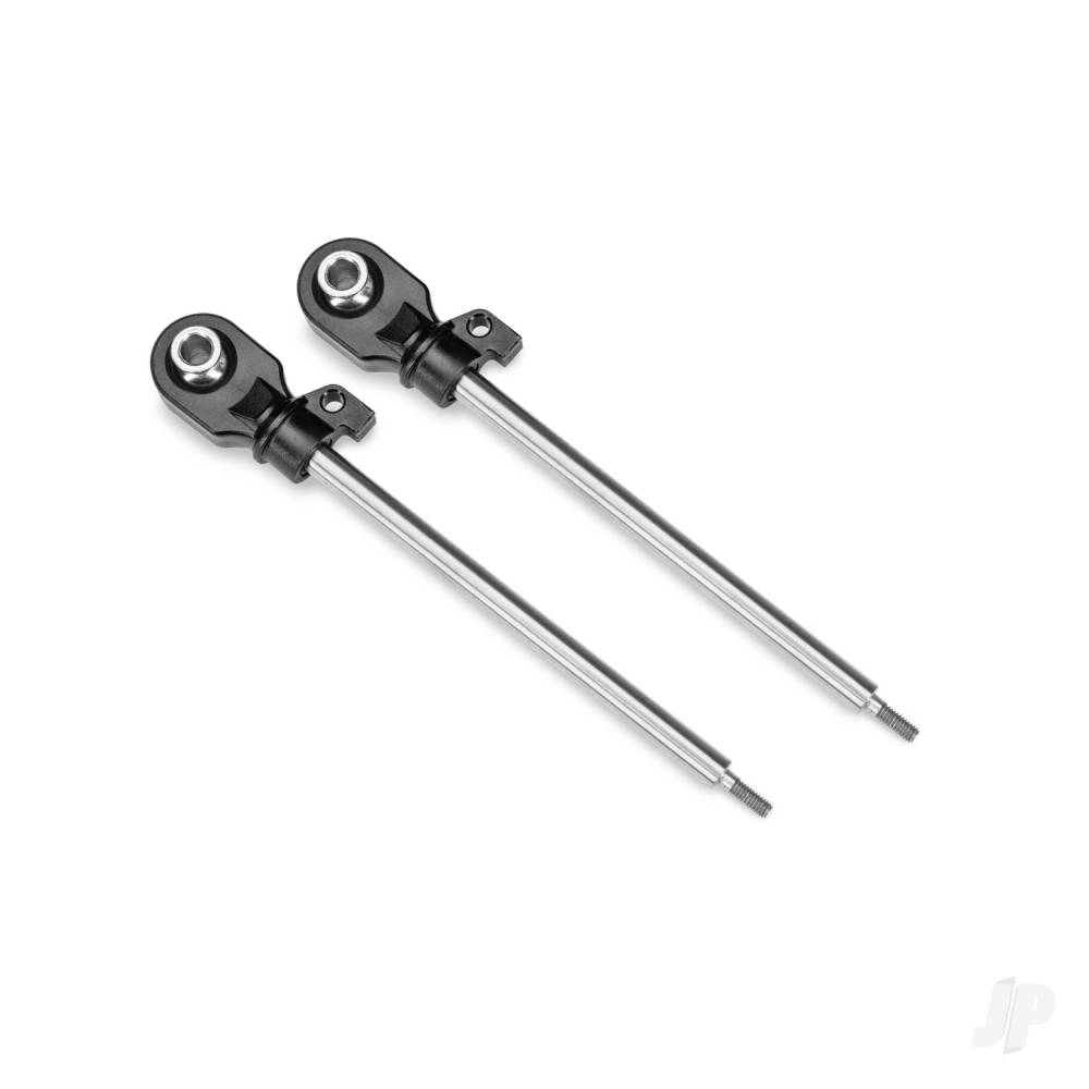 Traxxas Shock shafts, GT-Maxx, 110mm (assembled with rod ends & hollow balls for 4mm pins) (steel, chrome finish) (2)