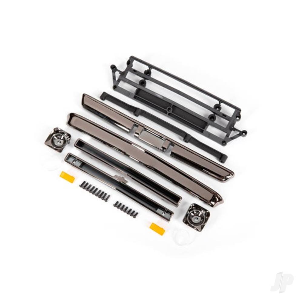 Traxxas Body accessories, Chevrolet C10, Black Chrome (includes grille (upper & lower), headlight housings (left & right), bumpers (front & rear), mounting retainers and hardware)