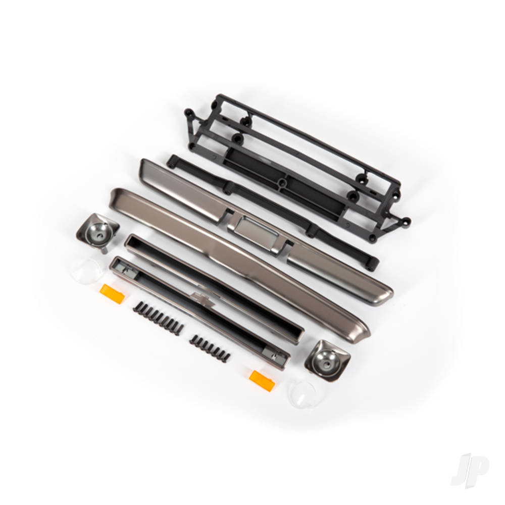 Traxxas Body accessories, Chevrolet C10, Satin Black Chrome (includes grille (upper & lower), headlight housings (left & right), bumpers (front & rear), mounting retainers and hardware)