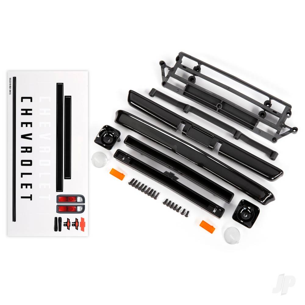 Traxxas Body accessories, Chevrolet C10, Black (includes grille (upper & lower), headlight housings (left & right), bumpers (front & rear), mounting retainers and hardware)