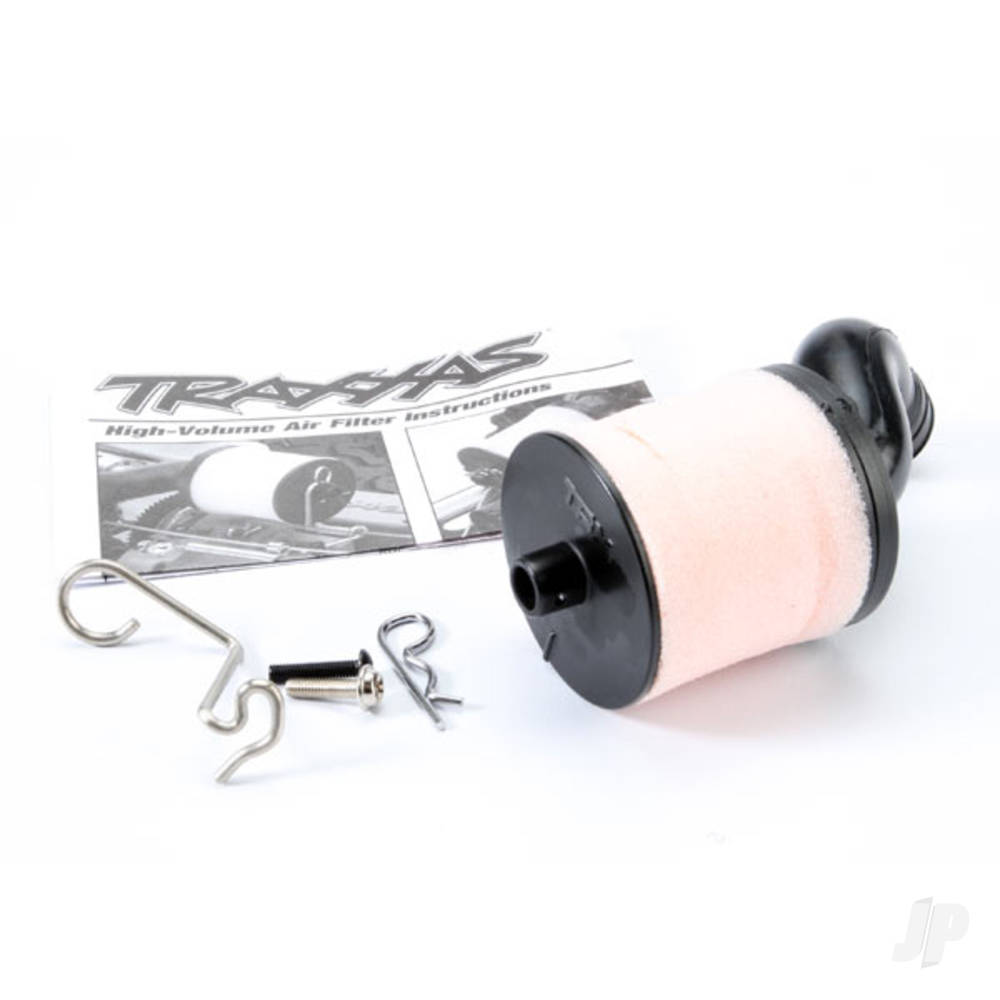 Traxxas Air filter Body (high-volume) / filter support / cap / foam filter, pre-filter / T-Maxx filter base (angled) / wire mount / hardware (1 each) (Fits Maxx trucks) (TRX 2.5, 2.5R, 3.3)