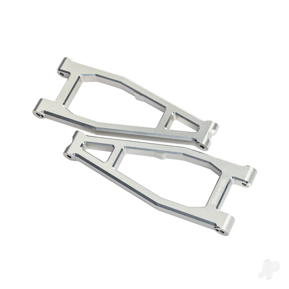 Traxxas Suspension arms, upper (left & right, front) (6061-T6 aluminium, silver-anodised), 3x8mm BCS (with threadlock) (8)