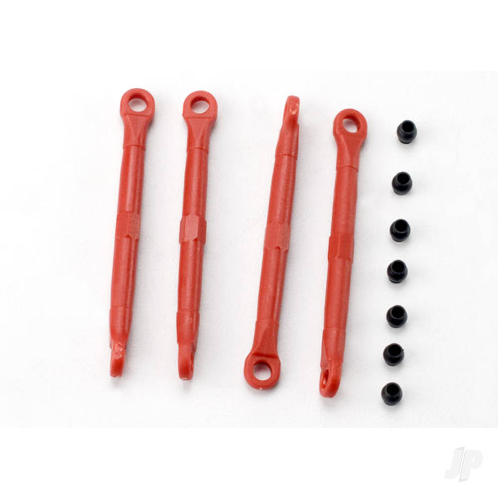 Traxxas Toe link, Front & Rear (moulded composite) (Red) (4 pcs) / hollow balls (8 pcs)