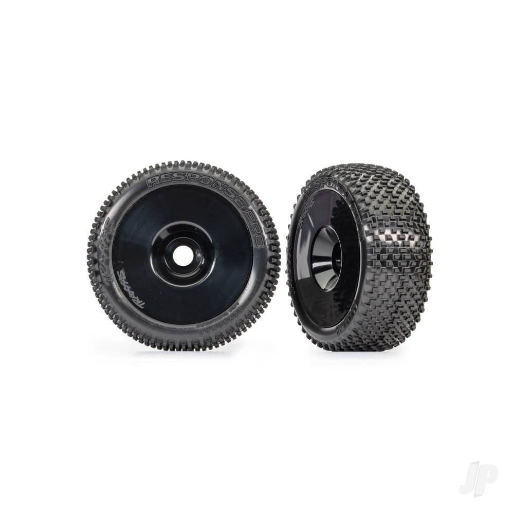 Traxxas Tyres & wheels, assembled, glued (Black dished 3.0