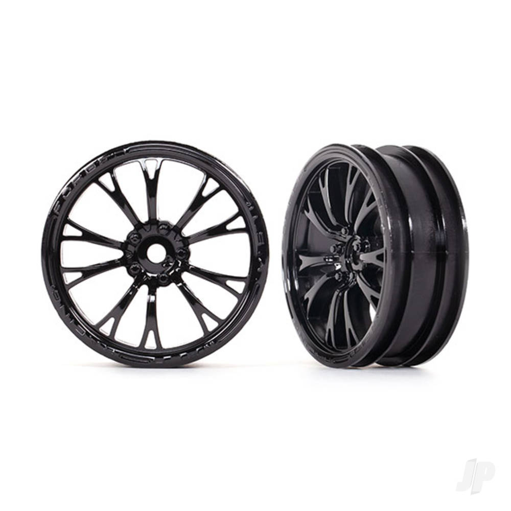 Traxxas Wheels, Weld Gloss Black (front) (2 pcs)