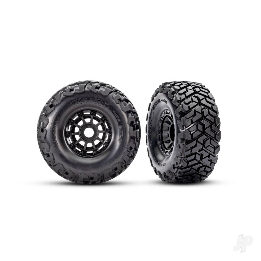 traxxas-tyres-wheels-assembled-glued-left-1-right-1-black-wheels-maxx-slash-belted-tyres-foam-inserts-17mm-splined-tsm-rated