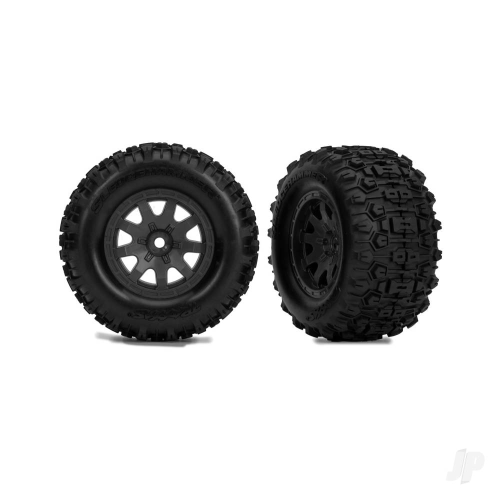 Traxxas Tyres & Wheels, Assembled (Black with Satin beadlock wheels, dual profile (2.1