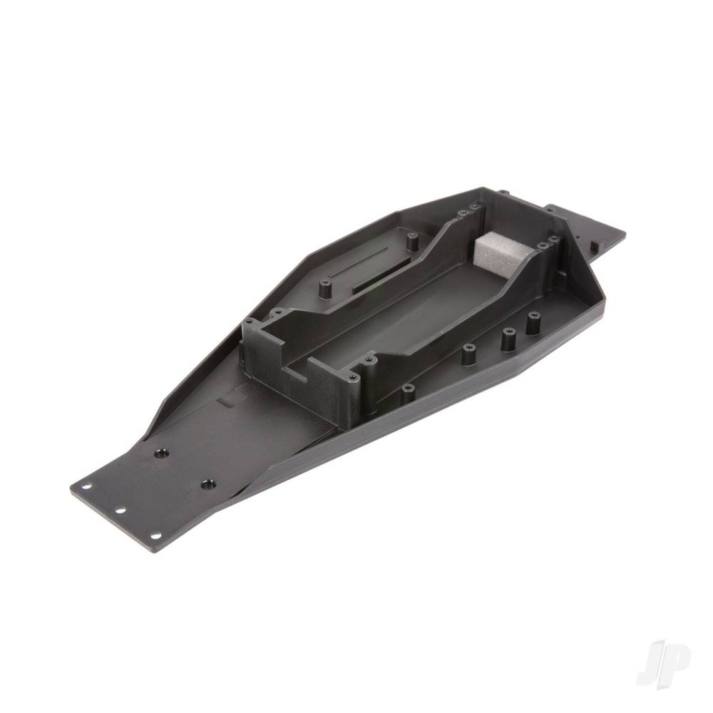 Traxxas Lower Chassis (Black) (166mm long battery compartment) (fits both flat and hump style battery packs) (use only with #3725R ESC mounting plate)