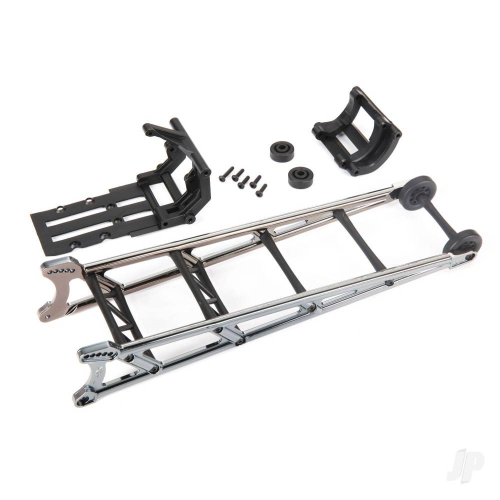 Traxxas Wheelie bar, Black Chrome (assembled) / wheelie bar mount