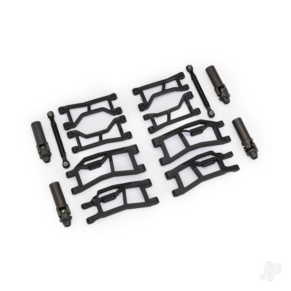 traxxas-suspension-kit-mini-maxx-widemaxx-black-includes-front-rear-suspension-arms-front-toe-links-outer-half-shafts-extended