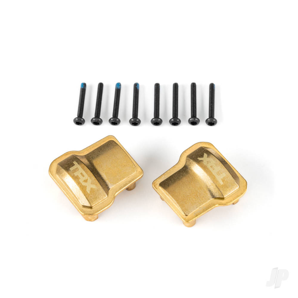 Traxxas Axle cover, brass (8 grams) (2 pcs) / 1.6x12mm BCS (with threadlock) (8 pcs)