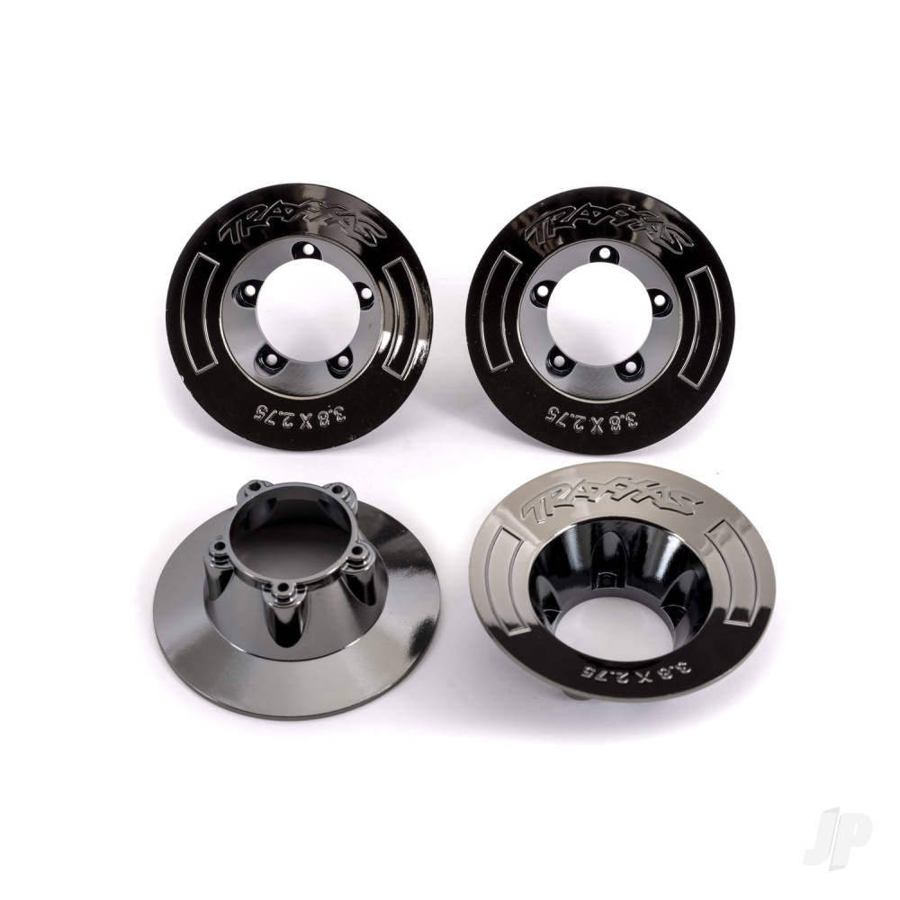 Traxxas Wheel covers, Black Chrome (4 pcs) (fits #9572 wheels)