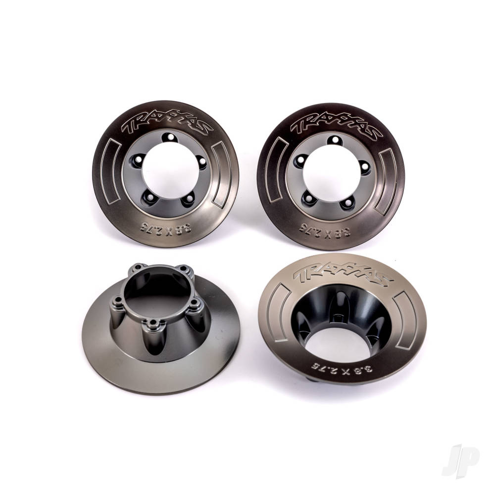 Traxxas Wheel covers, Satin Black Chrome (4 pcs) (fits #9572 wheels)