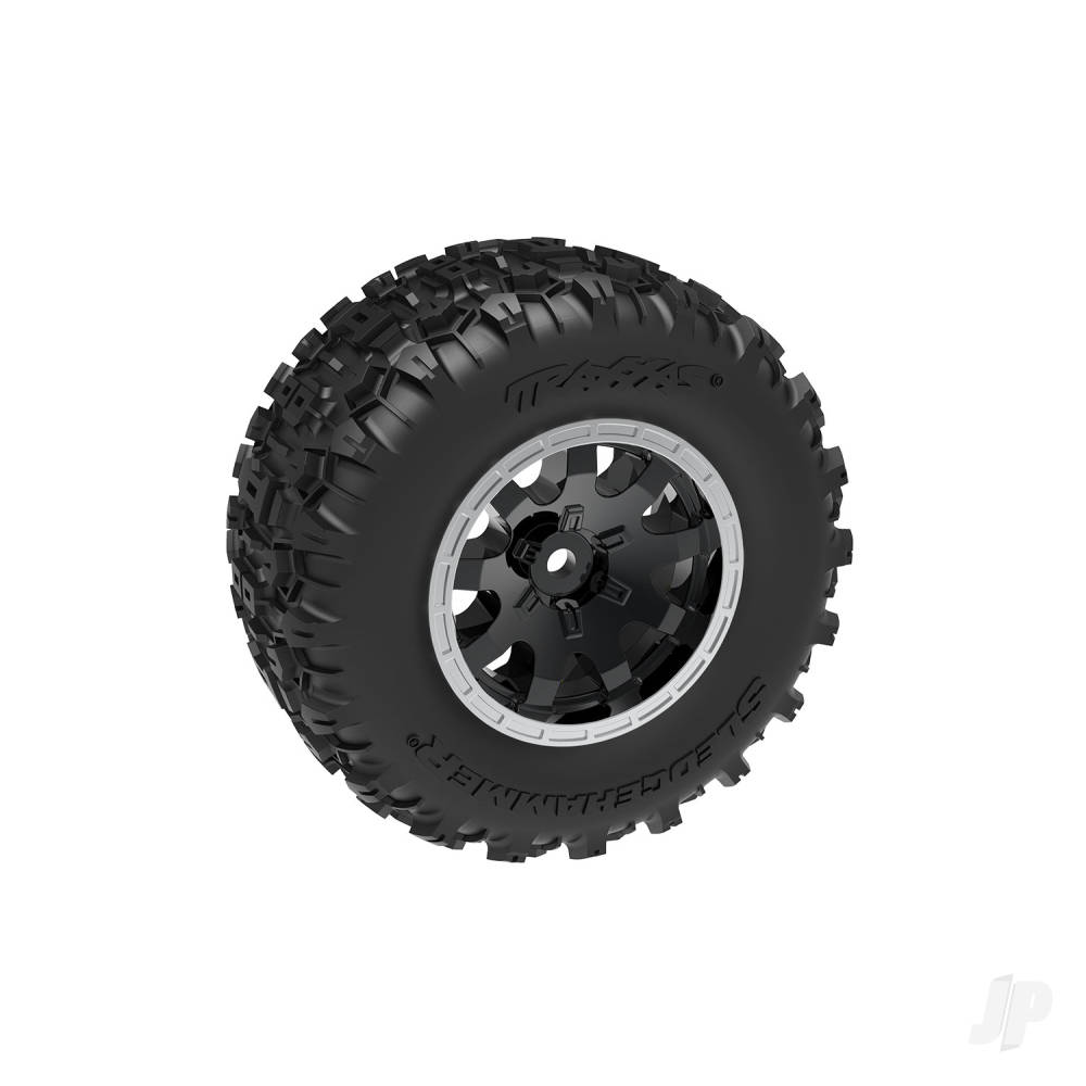 Traxxas Tyres & Wheels, Assembled (Black with Satin beadlock wheels, dual profile (2.1