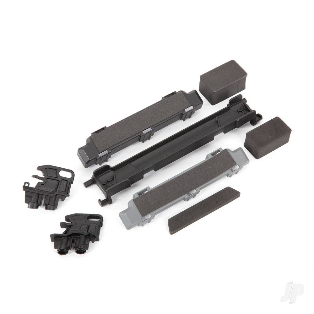 Traxxas Battery hold-down / mounts (front & rear) / battery compartment spacers / foam pads (fits Maxx with extended chassis (352mm wheelbase))