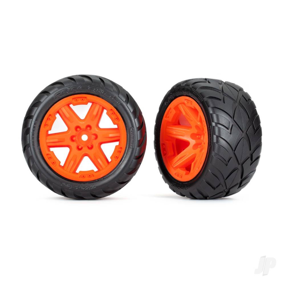 Traxxas Tyres & Wheels, Assembled, Glued (2.8in) (RXT Orange wheels, Anaconda tyres, foam inserts) (4WD electric front/rear, 2WD electric front only) (2) (TSM rated)
