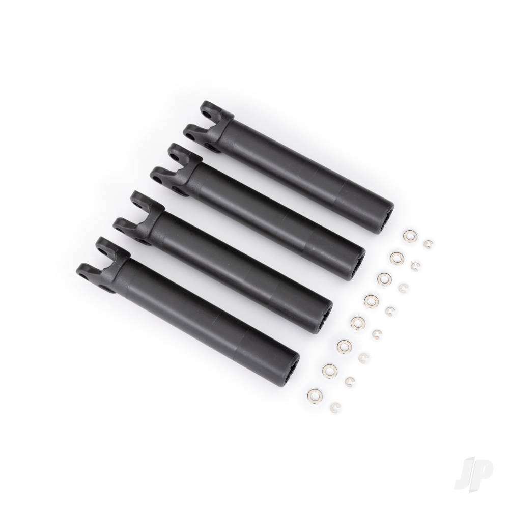 Traxxas Half shafts, outer (extended, front or rear) (4)/ e-clips (8) (for use with #8995 WideMaxx suspension kit)