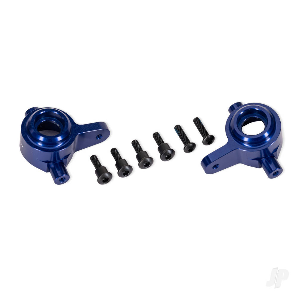Traxxas Steering blocks, 6061-T6 aluminium (blue-anodised), left & right (for use with #9080 upgrade kit)
