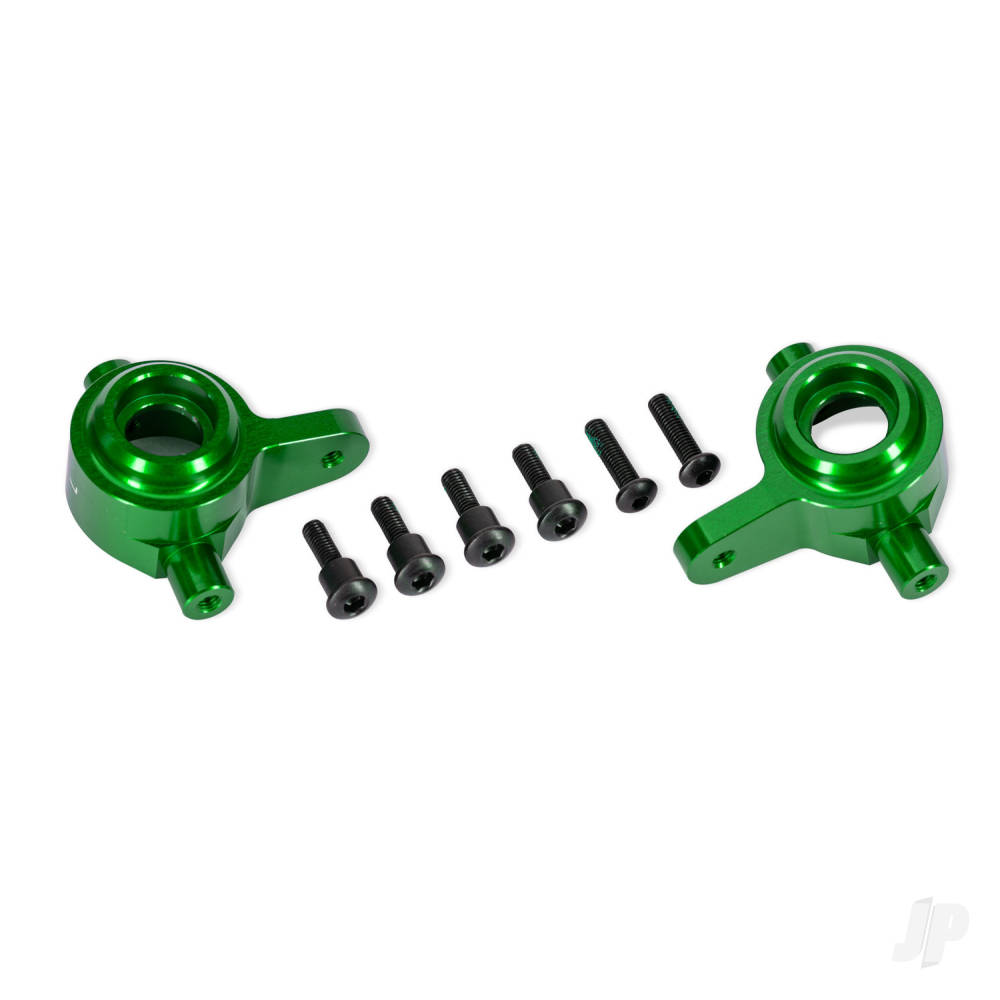 Traxxas Steering blocks, 6061-T6 aluminium (green-anodised), left & right (for use with #9080 upgrade kit)