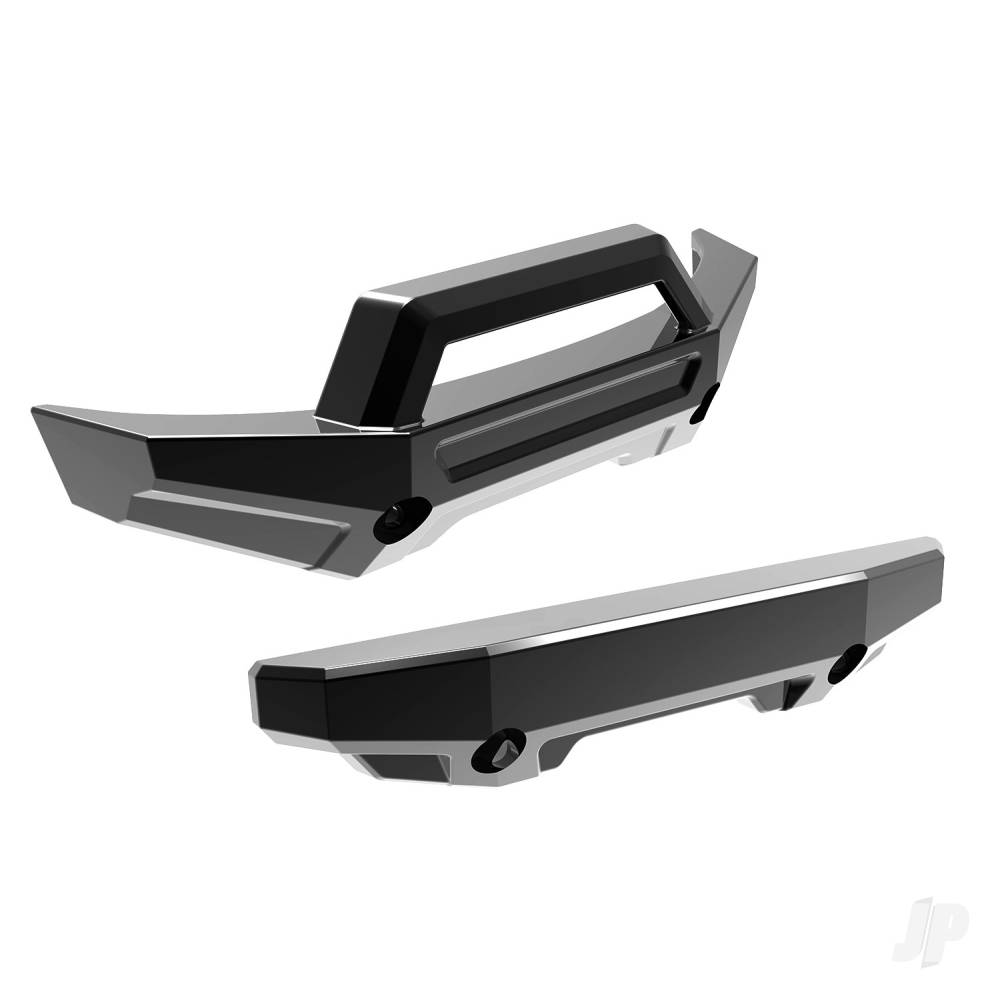 Traxxas Bumper, front (1pc), rear (1pc) (Black Chrome)