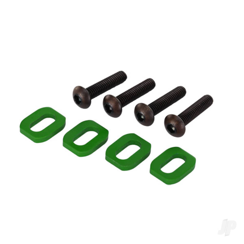 traxxas-washers-motor-mount-aluminium-green-anodised-4-pcs-4x18mm-bcs-4-pcs