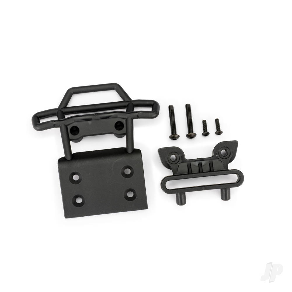 Traxxas Bumper, Front / bumper mount, Front / 4x23mm BCS (2 pcs) / 3x10mm BCS (2 pcs) (Black)