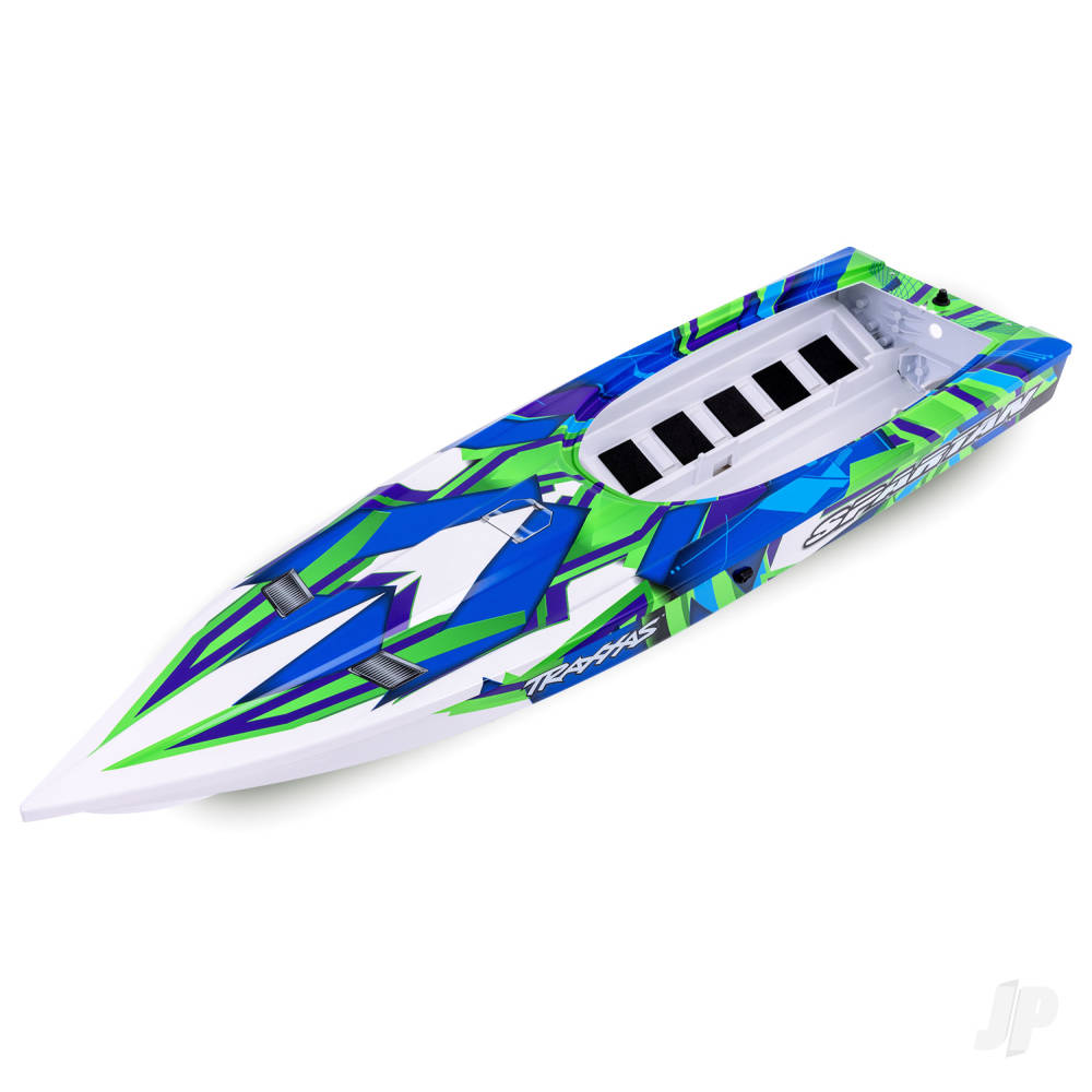 Traxxas Hull, Spartan, Green graphics (fully assembled)-1