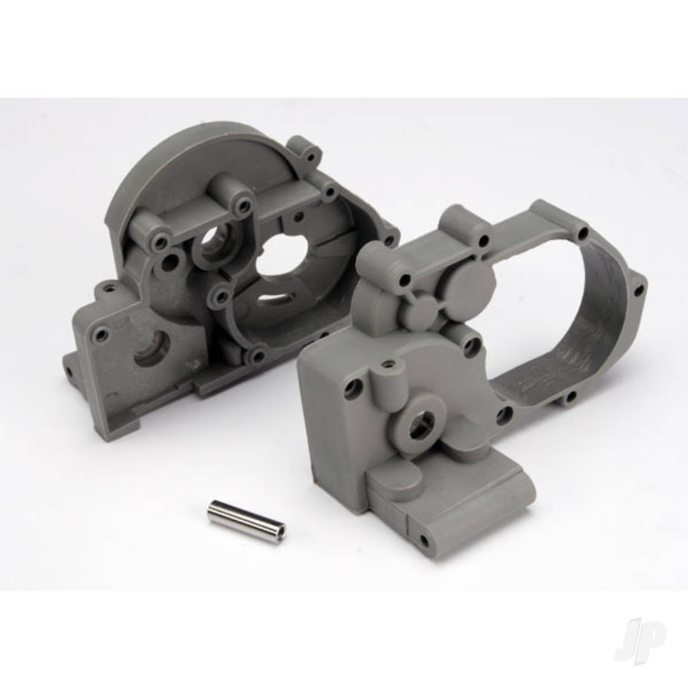 Traxxas Gearbox halves (left & right) (Grey) with idler gear shaft
