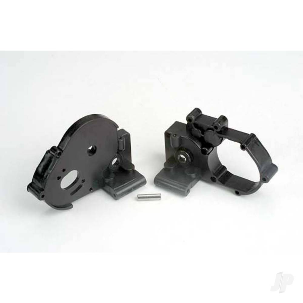 Traxxas Gearbox halves (left & right) (Black) with idler gear shaft