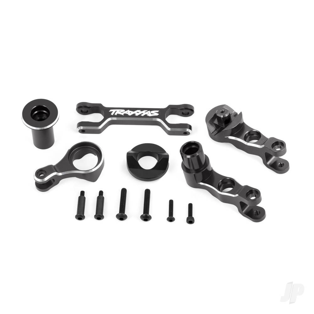 Traxxas Steering bellcranks (left & right)/ drag link (6061-T6 aluminium, Grey-anodised) (fits X-Maxx)