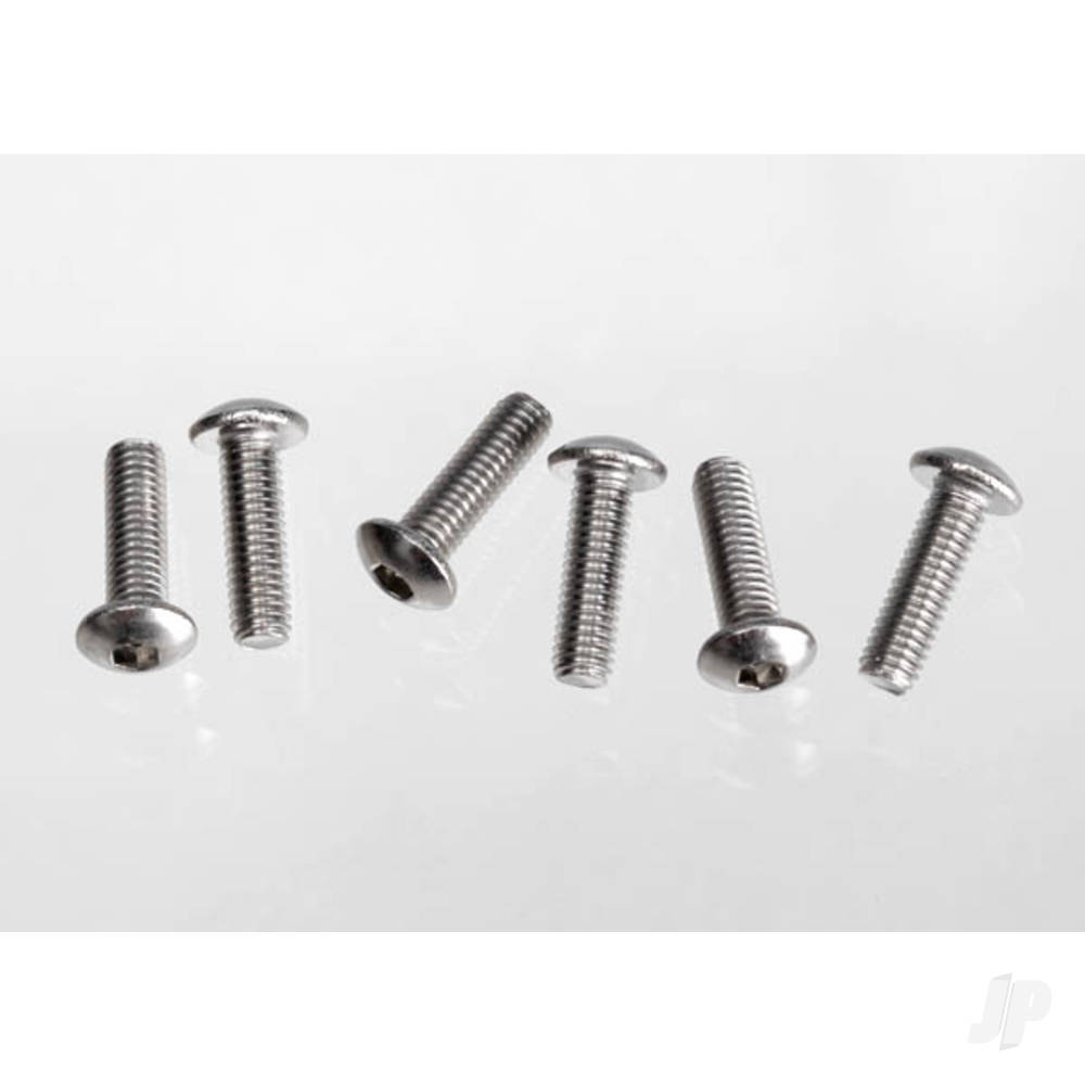 Traxxas Screws, 3x10 button-head machine (hex drive) (stainless Steel) (6 pcs)