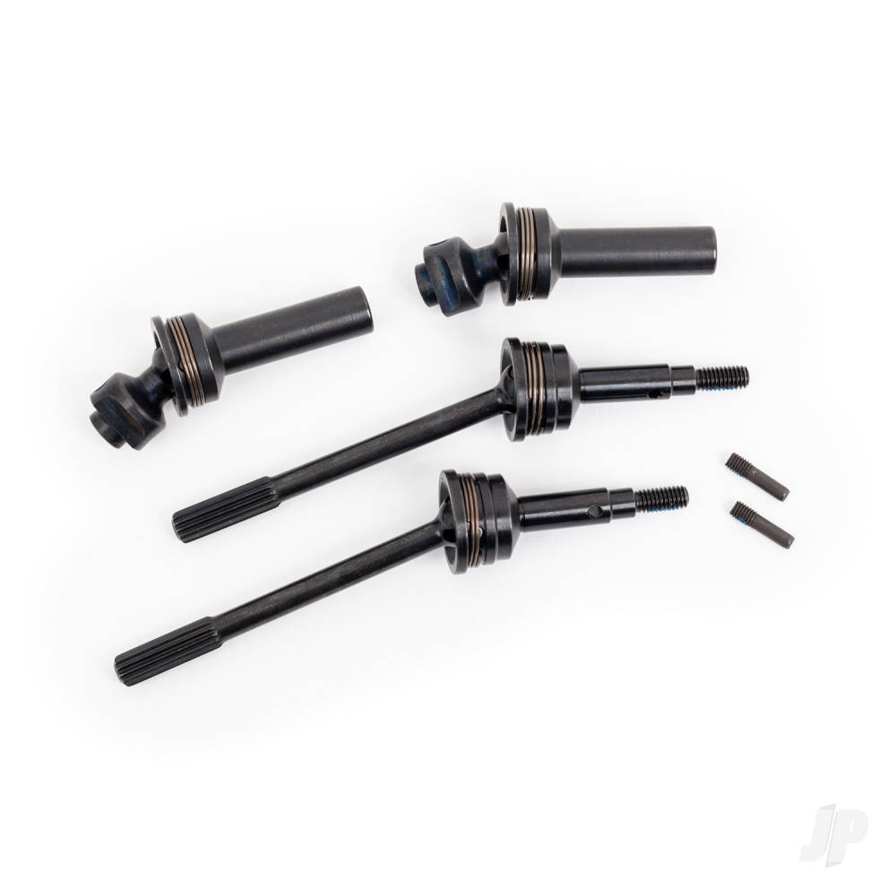 Traxxas Driveshafts, rear, extreme heavy duty, steel spline, constant-velocity with 6mm stub axles (complete assembly) (2) (for use with #9080 upgrade kit plus #5117 bearing set)