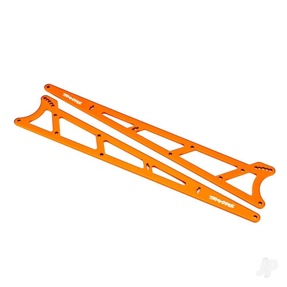 Traxxas Side plates, wheelie bar, Orange (aluminium) (2 pcs)
