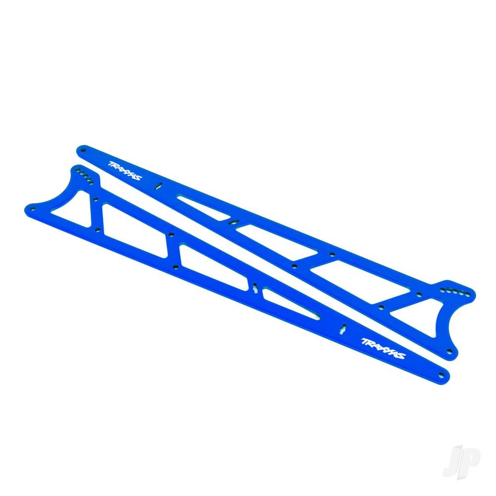 Traxxas Side plates, wheelie bar, Blue (aluminium) (2 pcs)