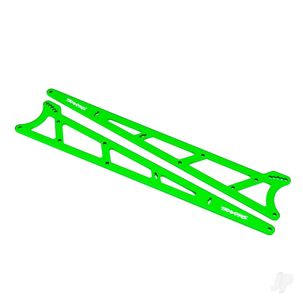 Traxxas Side plates, wheelie bar, Green (aluminium) (2 pcs)