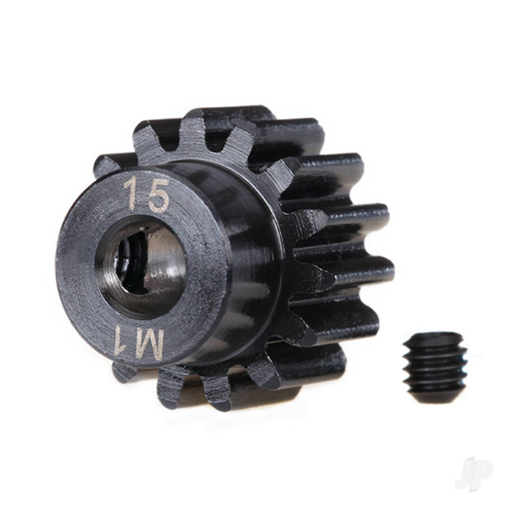 Traxxas 15-T Pinion Gear (machined) (1.0 metric pitch) Set (fits 5mm shaft)