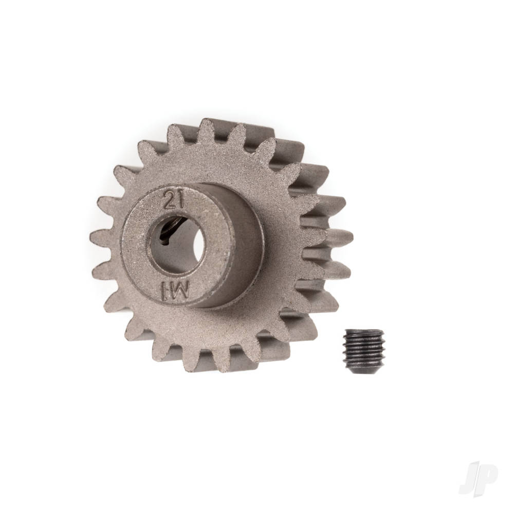 Traxxas Gear, 21-T pinion (1.0 metric pitch) (fits 5mm shaft)/ set screw (for use only with steel spur gears)