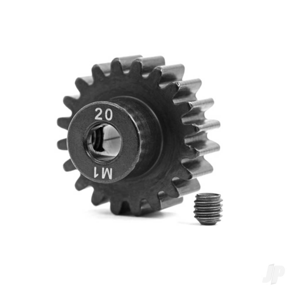 Traxxas Gear, 20-T pinion (machined, hardened steel) (1.0 metric pitch) (fits 5mm shaft)/ set screw