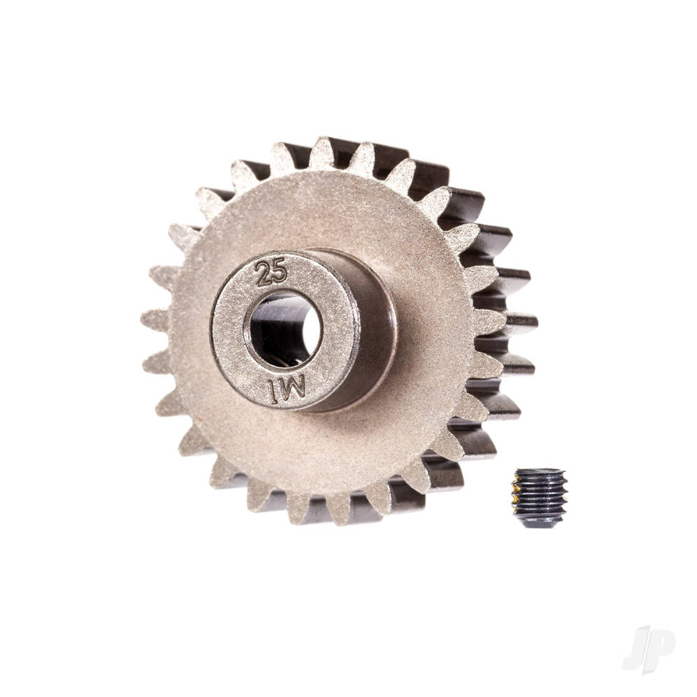 Traxxas Gear, 25-T pinion (1.0 metric pitch) (fits 5mm shaft)/ set screw (for use only with steel spur gears)
