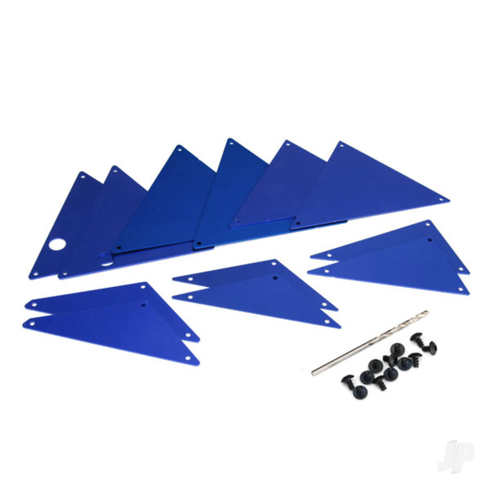 Traxxas Tube Chassis, inner panels, aluminium (Blue-anodised) (Front (2 pcs) / wheel well (4 pcs) / middle (4 pcs) / Rear (2 pcs))