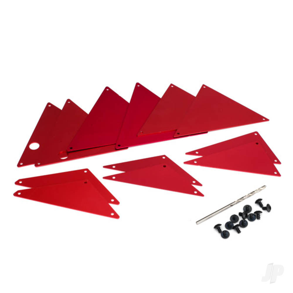 Traxxas Tube Chassis, inner panels, aluminium (Red-anodised) (Front (2 pcs) / wheel well (4 pcs) / middle (4 pcs) / Rear (2 pcs))