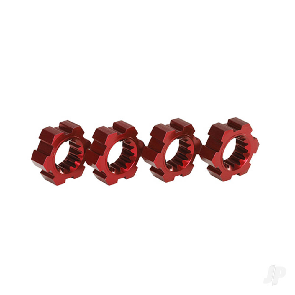 Traxxas Wheel Hubs, hex, aluminium (Red-anodised) (4 pcs)