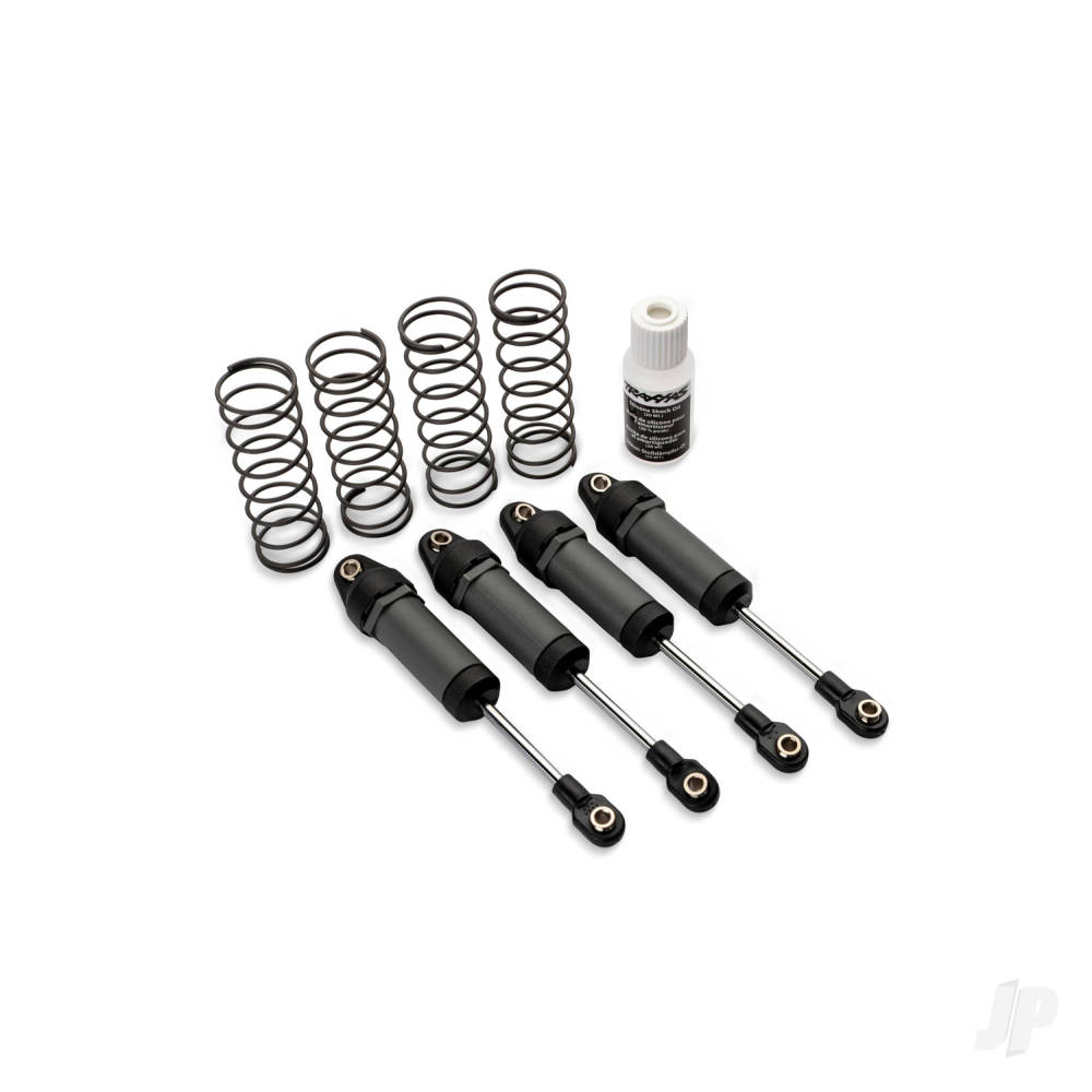 Traxxas Ultra Shocks (Grey) (long) (complete w, spring pre-load spacers & springs) (4)